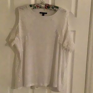 Cold shoulder lace top
